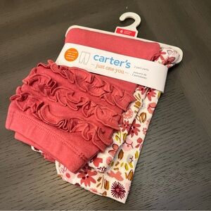 Carter’s 2-pack Pants Size 6 Months Pink Mauve Floral NWT Elastic Waist